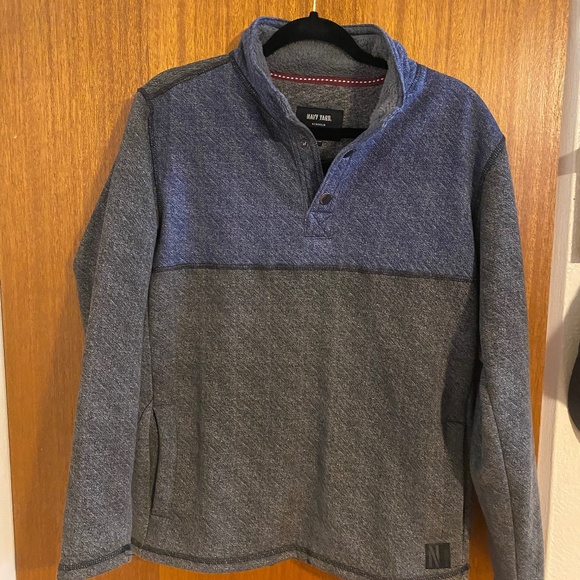 Navy Yard Workwear Sherpa Lined Pullover Quarter Snap Button Small - Picture 1 of 8